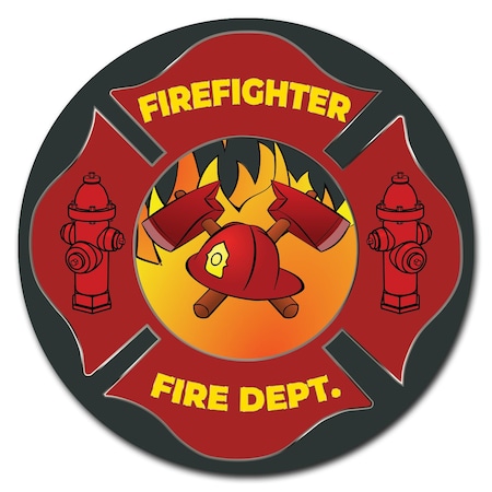 Signmission Firefighter Fire Dept Circle Corrugated Plastic Sign C-24-CIR-WS-Firefighter fire dept